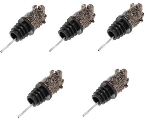 Amosfun 5 Piezas Vertedor De Vino De Tigre Vertedores Picos De Vino Vertedor De Botellas De Salsa Decantadores De Vino Vertedor De Botella De Aceite Caños De Fiesta De Zinc
