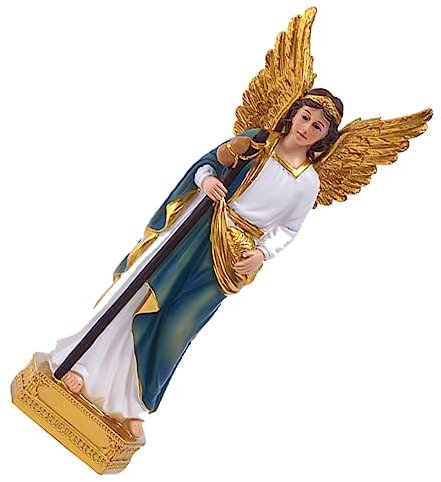CORHAD Religiöse Engel Statue Aus Hochwertigem Harz Klassische San Rafael Figur Als Dekorativer Schmuck Für Zuhause Charmantes Detailreiches Kunsthandwerk Stilvolle Religiöse Wohnkultur