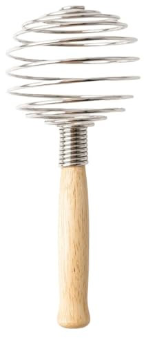 SVCEQZE Whisks for Cooking,Dough Whisk Egg Beater Wisking Tool | Spiral Whisk Egg Whisk Stainless Steel, Wooden Handle Hand Mixer Whisk Kitchen Tools