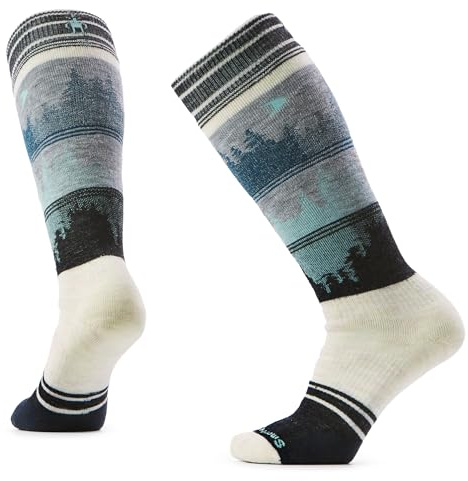 Smartwool, Women's, Snowboard Full Cushion Twilight Vista Over The Calf Socks, Moonbeam, Small