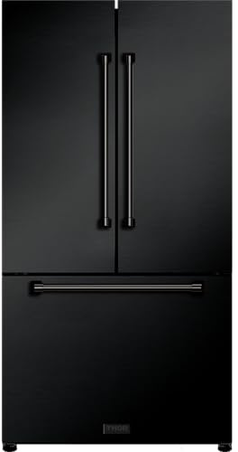 Thor Kitchen Gordon Ramsay 36 Inch 20.3 cu ft French Door Counter Depth Refrigerator with Ice Maker in Black