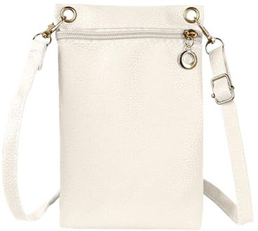 XSDSLS Handytasche für Damen zum Umhängen, PU Leder Handy Umhängetasche, Mini Crossbody Schultertasche Handytasche,Handy Umhängetasche mit abnehmbarem verstellbarem Trageriemen für Frauen (Weiß)