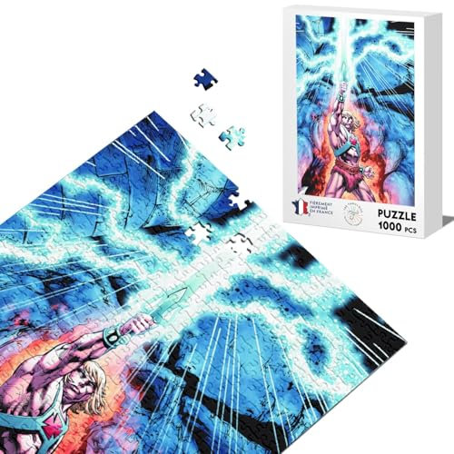 Klassisches Puzzle 1000 Teile He Man and The Masters of The Universum Schwerter Lichter