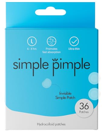 Simple Pimple Invisible Parches Granos Ultrafinos | Día Discreto 36 Uds | Ultrafinos y transparentes: se camuflan hasta bajo el maquillaje. Con árbol de té y ácido salicílico.