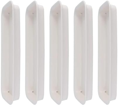 LiTaiJingNice 5 sottovasi rettangolari per piante, sottovasi per vasi da fiori, per davanzale della finestra, interni ed esterni, colore bianco