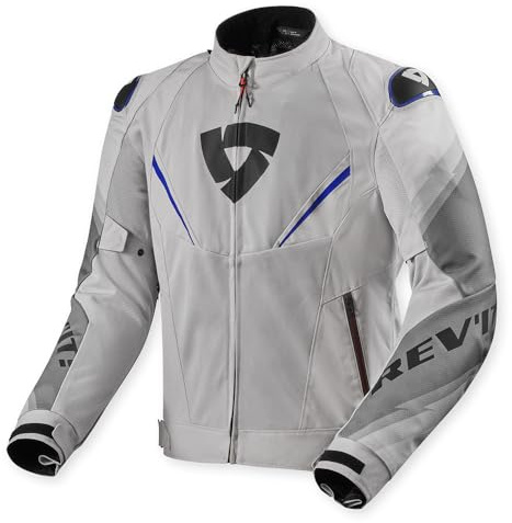 REV'IT! Revit Quantum 3 Air Giacca tessile da moto, argento/blu, L