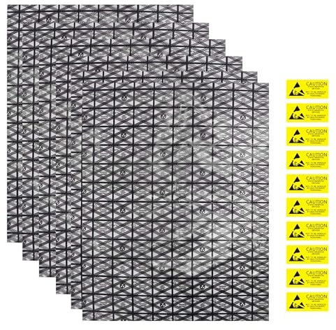 Confezione da 10 sacchetti grandi antistatici con adesivo antistatico, 30 x 40 cm Open Top ESD sacchetti antistatici per schede grafiche