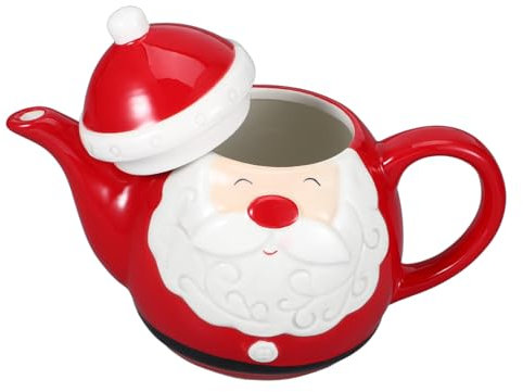GRIRIW Teiera in Ceramica Forma Di Babbo Natale Stile Natalizio Resistente e Riutilizzabile Per Ufficio e Sala Da Tè Facil Pulire Conservare