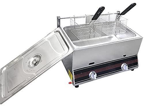 Friteuse de cuisine de comptoir à gaz professionnelle pour frites restaurants supermarchés stands de restauration rapide - Friteuse à gaz commerciale friteuse en acier inoxydable haute capac