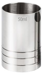 QuxetlRyz Jigger 2 Vasos medidores de Acero Inoxidable de 25/35/50 ml, con Forma de Cilindro, for medir Copas de Vino y Bar.(50ML)