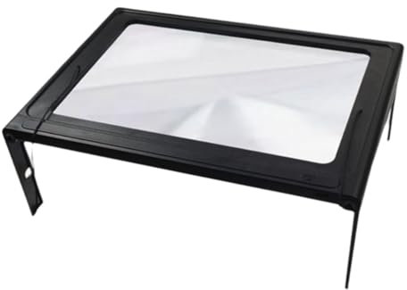 Luobannm Senior-Friendly 3X Full Page Reading Magnifier with LED Lights, Large Foldable Desktop Glass for Enhanced Vision