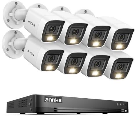ANNKE 32 Kanal 3K Lite DVR Rekorder mit AI Bewegungserkennung, 8X 1080P Analoges Sicherheitskamera System mit Smart Farbnachtsicht, IP67 Kabelgebundene Bullet Kamera, ohne Festplatte