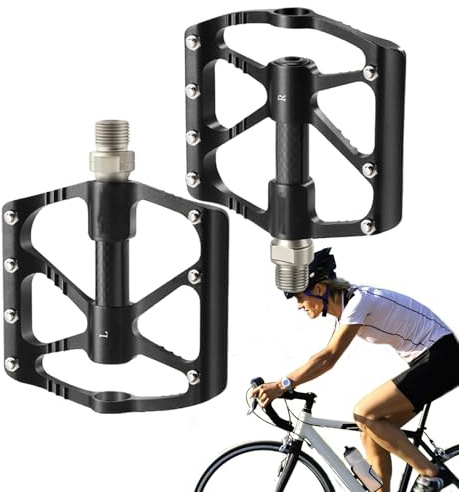 Weqizuerqi Fahrradpedale, Rennradpedale, Fahrradpedal aus Aluminiumlegierung | versiegelter Router, Leichter Ersatz, ergonomisch, rutschfest für Mountainbikes