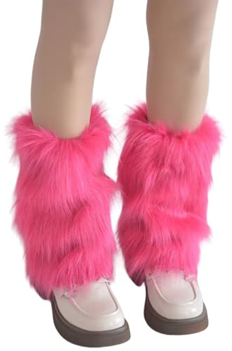 THINCAN Kunstpelze Beinwärmer Warm Warmes Gemütliches Fuzzy Beinwärmer Kofferraummanschetten Cover Für Frauen Party Kostüme Stiefelhülsen Stiefel Cover