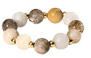 Purelei Island Dawn Ring Damen – Flexibler Anxiety Ring mit echten Edelsteinen & Metallperlen – 18K vergoldet, Silber oder Roségold – Boho-Chic Schmuck – Größen S/M & M/L