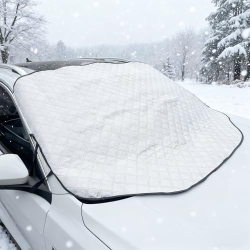 NOYVYDS Copri Parabrezza per Auto Inverno,Telo Parabrezza Antighiaccio per Auto Protezione Antigelo e Contro Grandine,Magnetico,Adatto la Maggior Parte dei Veicoli,199x127cm