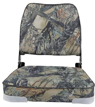 Tbest Asiento Plegable para Barco, Cómoda Silla Marina Acolchada con Espuma y Respaldo bajo para Tumbonas en Cubierta de Canoa Pontón