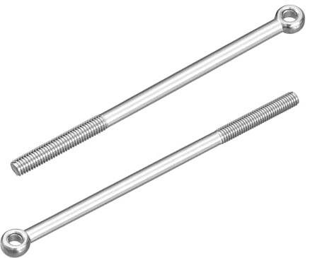 QUARKZMAN 4Pcs M8 x 130mm Boulons À Anneau De Levage, 304 Acier Inoxydable Boulon À Épaulement Mécanique À Anneau Pivotant Pour Pipeline Gate Valves, Building Steel Pipe Fasteners, Silver