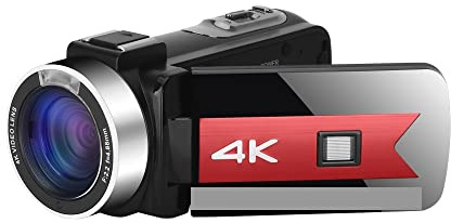 Macchina fotografica digitale, Videocamera da 56 MP Videocamera Vlog 4K for streaming live Webcam Visione notturna Zoom 16X Fotografia Registratore digitale(64G SD Card,Only Camera)