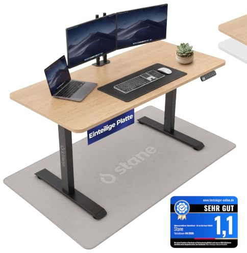 Stane Höhenverstellbarer Schreibtisch 140x60 - Elektrischer Bürotisch Eiche