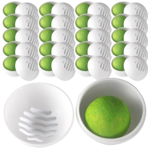 MALUGOGO 24pcs Shoe Deodorizer Balls, Portable Plastic Air Freshener for Sneakers, Trainers, Gym Bags, Lockers and Drawers, Deodorizing Shoe Smell Remover Balls | White, Air Freshening for Home Closets and Car, Suitable for Linen Drawers