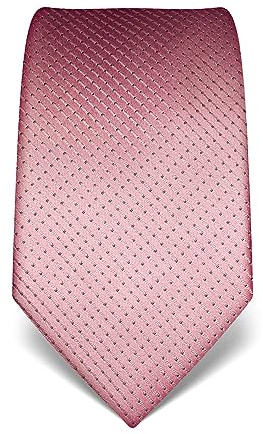 Vincenzo Boretti cravatta elegante classica da uomo, 8 cm x 15 cm, di pura seta di alta qualità, idrorepellente e antisporco, motivo a pois rosa