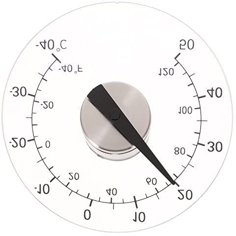 LIOOBO wasserdichtes Temperaturthermometer zum Aufkleben auf das Fenster Keine Batterien erforderlich Runder Durchmesser 4,3 Zoll