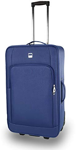 SIGN Stoffkoffer Trolley Reisekoffer Inline Rollen (Handgepäck-Mittel-Groß-Sehr Groß) (Blau, Handgepäck (51cm))