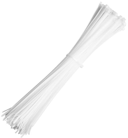 Bolt Dropper 8 Inch 1000 White Zip Cable Ties 40lbs Tensile Strength - Secure Projects with Confidence: Heavy Duty, Self-Lock Premium Nylon Cable Wire Ties for Indoor Outdoor Use