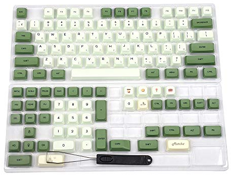 YMDK Matcha Dye Sub ZDA PBT Tastenkappe ähnlich XDA Japanisch Koreanisch Russisch für MX Keyboard 104 87 61 Melody 96 KBD75 ID80 GK64 68 (Russisch)