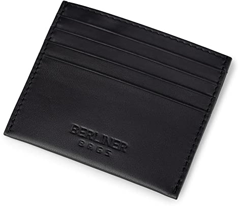 Berliner Bags Premium Kartenetui aus Leder, Slim Kreditkartenetui mit RFID-Schutz und Geschenkbox, für Herren und Damen - Schwarz