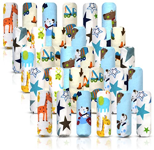 Omilion Baby-Waschlappen im Set – Flanell-Waschlappen für Neugeborene - 100% Baumwolle - Lustige, Bunte Designs – Wiederverwendbar, Waschbar – 17 x 25 cm - Lustige, Bunte Kinderwaschlappen 30er-Pack
