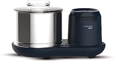 Tabakh Max 2-Liter Stone Wet Grinder with Atta Kneader & Coconut Scraper, 110V, Gray