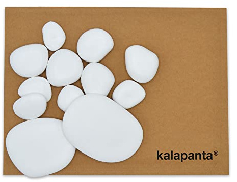 Kalapanta Kit Try-Pack 12 gemischte Dekosteine ​​(10 kleine, 2 große, Weiss), recycelter Kunststoff für Töpfe, Malerei, Aquarien, Garten