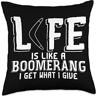 Throwing Sport Joke Saying Boomerangs Boomerang Throw Pillow