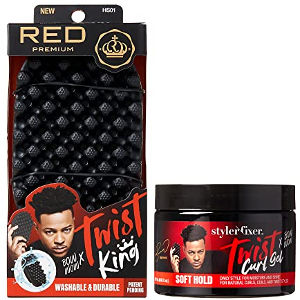 RED by Kiss X Bow Wow Styler und Twisting Gel mit langlebiger Bürste für definierte Wellen, Locken und Twists - Weicher Halt für gepflegtes, natürlich glänzendes Haar (Value Set)
