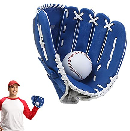 Guanti da Base-Ball, Guanti Sportivi in Pelle PU Addensante Forniture Sportive Imbottite Palm Catcher's Mitt per Adolescenti Professionali Adulti