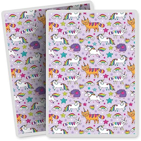 Vinyl Rectangle Vertical (Portrait) Stickers (Set of 2) 10cm - Funny Purple Unicorn Animals Rainbow for Laptops, Tablets, Luggage, Scrap Booking, Fridges #170574