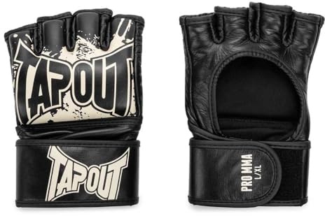 Tapout MMA Pro Fight handskar av läder (1 par) PRO MMA, svart/ecru, L, 960005