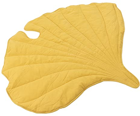 Blattförmiger Teppich, Baby-Spielmatte, Mehrzweck-Baumwollmaterial, Speziell Geformt, Weich, Gemütlich, Verschiedene Auswahlmöglichkeiten für Kinderzimmer (Gelb)