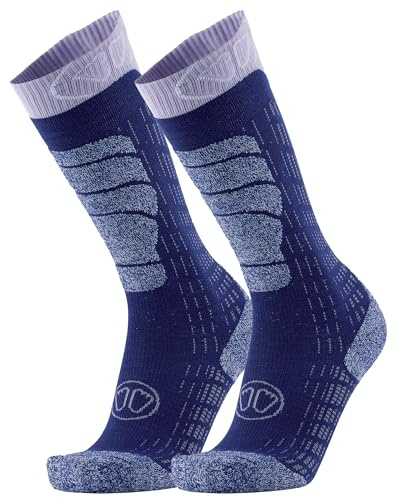 Sidas Chaussettes de Ski Merino pour femme, Laine Mérinos (FR/ES, Numérique, 39, 40, Taille normale, Taille normale)