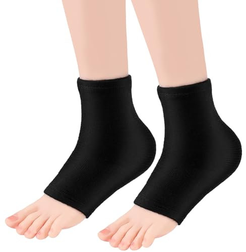 COMNICO Kompressionssocken, Nylon Dünn Knöchel-Fuß-Ärmel Fußgewölbestütze Stützbandage Plantarfasziitis, Achillessehnenentzündung Linderung von Schmerzen für Damen und Herren (Schwarz)