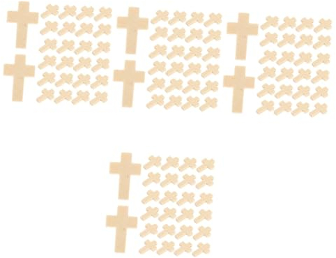 Lurrose 200stücke Holz Kreuz Charms Für Schmuck Basteln Für Halsketten Armbänder Und Ohrringe Vintage Design Natürlichem Holzton Für Kreative