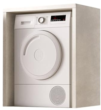 Meuble pour machine à laver en bois mélaminé – Gain de place, facile à assembler, pour machine à laver ou sèche-linge, convient pour salle de bain, buanderie et salon – 79 x 91 x 65 cm (pierre)