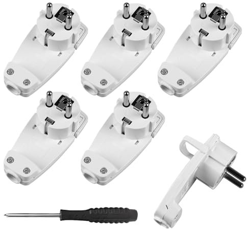 6 Pezzi Spina Ultrapiatta Salvaspazio, Spina Piatta Salvaspazio, Connettori Angolari A Contatto Di Protezione, Spine Piatte Salvaspazio Con Impugnatura Pieghevole, Spina Europea Per Uso Domestico