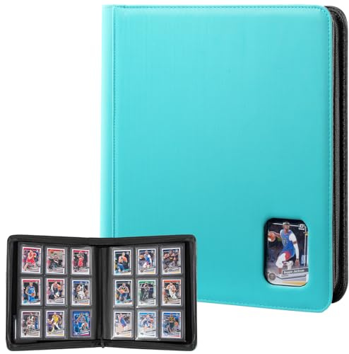 ProCase Álbum para Toploaders 3x4, 324 bolsillos -Azul | 9 Bolsillos de Carga Lateral, Archivador con Cremallera y Ventana, Sin PVC, para TCG y Cartas Deportivas