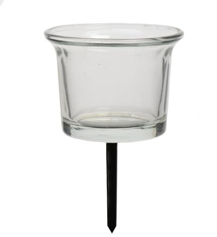 Portavelas para colocar 6 x 10 cm, cristal, 1 unidad, para diseño de arreglos florales o coronas, portavelas de Adviento, portavelas de té, portavelas para Navidad, boda, Pascua