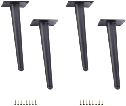 EIOTAZRE 4 Stück Schräge Möbelfüße, 20cm Möbelfüsse, Metall Tischbeine, Möbelbeine, Schrankbeine, Schwarze Möbelfüße, Edelstahl, für Tische Sofas TV-Schränke Stühle Schränke Ersatz-Schrankfüße