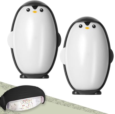 Pinguin Fusselrolle Wiederverwendbar, 2 Stück Waschbarer Pinguin Geschenk Reusable Lint Roller, Fusselrolle Tierhaare, Fusselrolle Kleidung, Hair Remover Roller, Fusselroller Lint Remover (Schwarz)