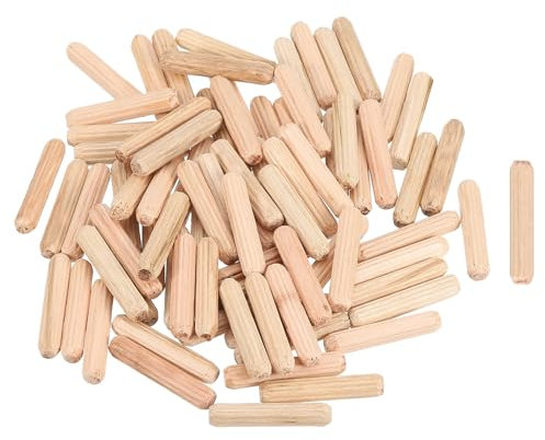 QUARKZMAN 120 tasselli in legno, 1/4 x 1-3/16, bastoncini di legno, perni di collegamento per mobili, tasselli in legno con scanalatura per artigianato, progetti fai da te
